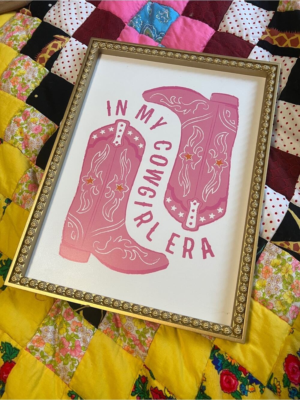 In My Cowgirl Era Gold Framed Print